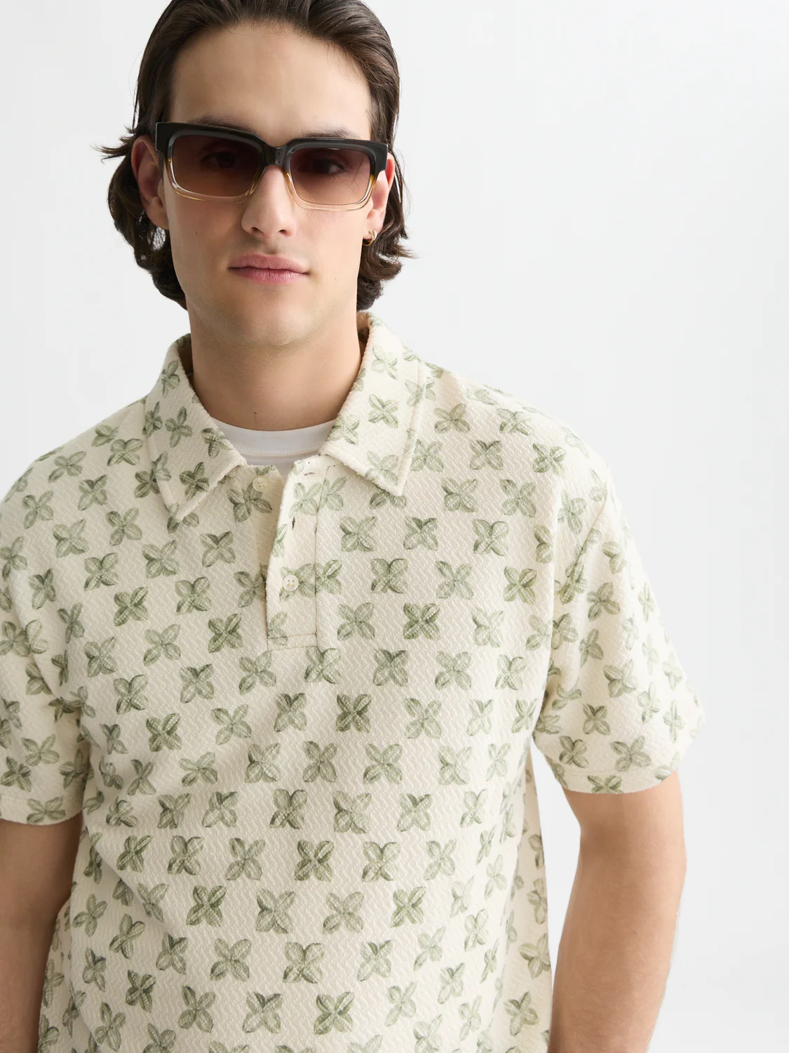 Printed structured relaxed polo - Image 3