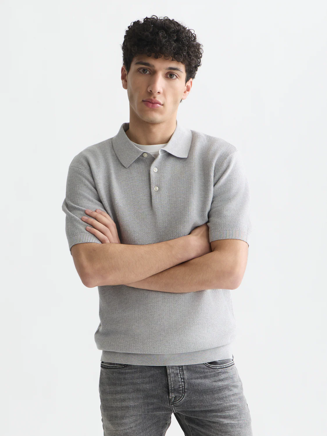 Seasonal Essentials structured knitted polo