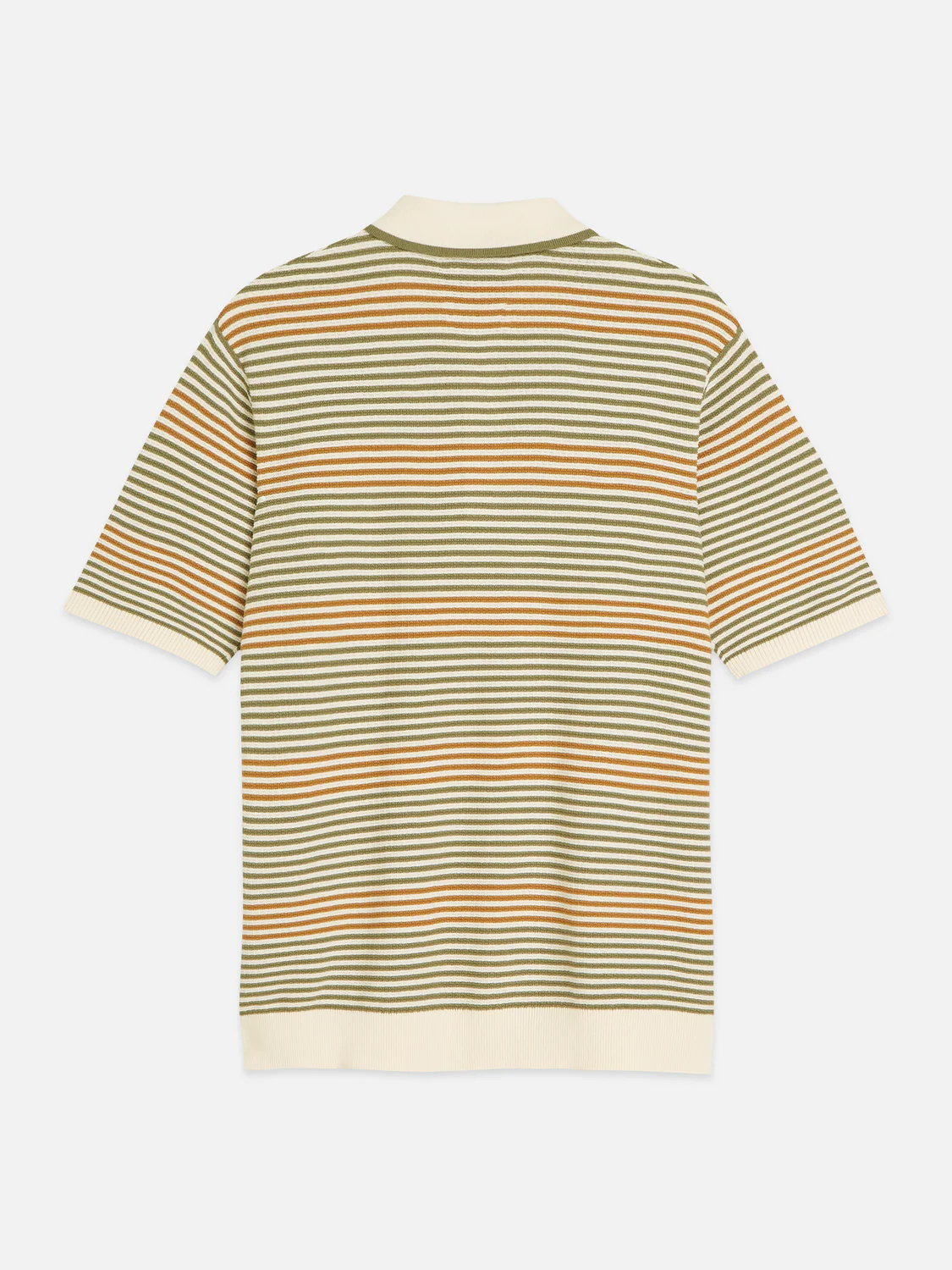 Striped structured knitted regular-fit polo - Image 20