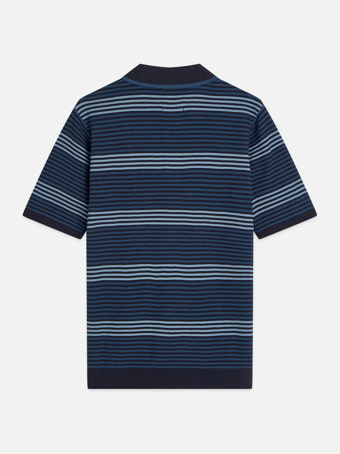 Striped structured knitted regular-fit polo - Image 6
