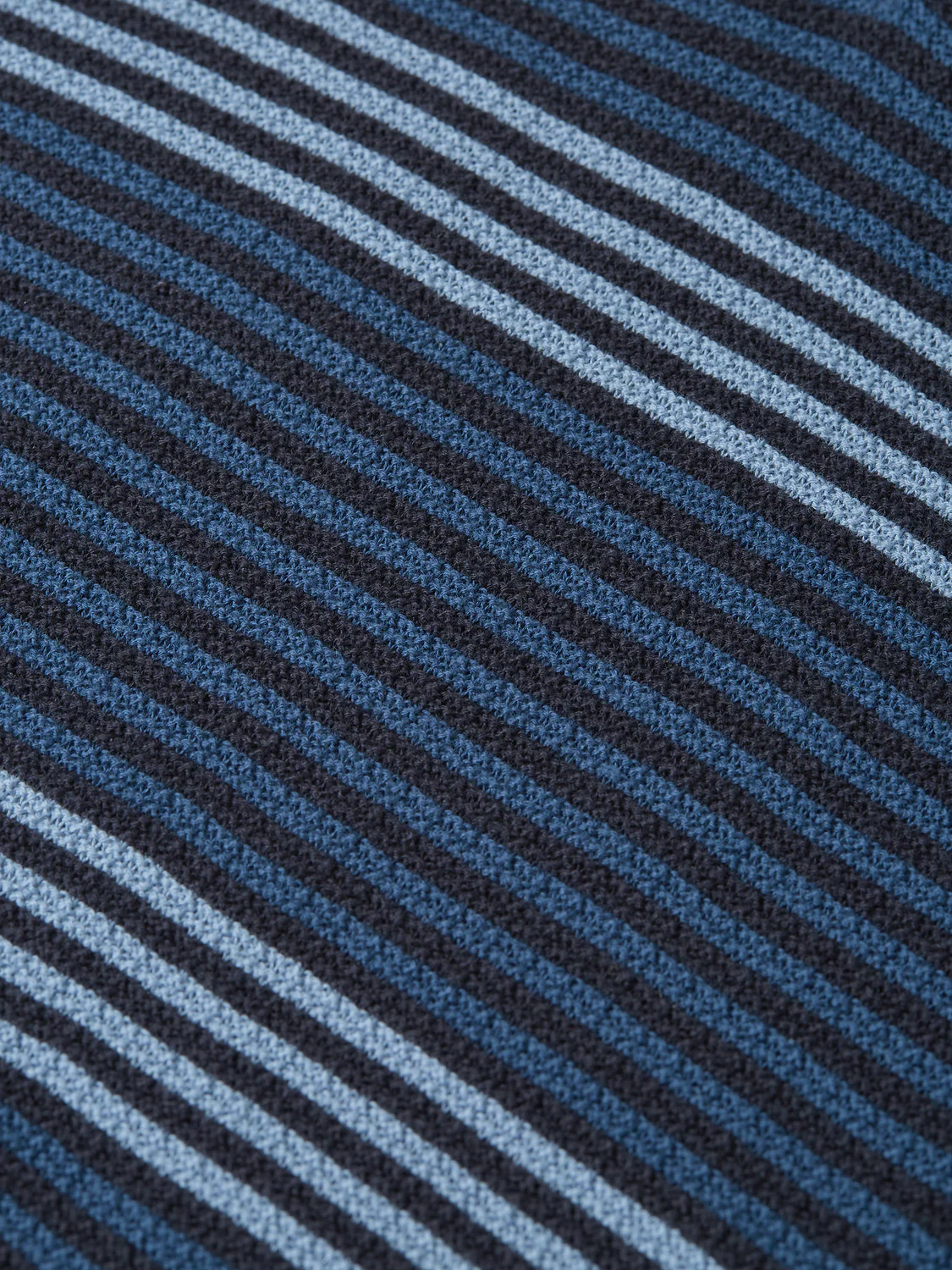 Striped structured knitted regular-fit polo - Image 7