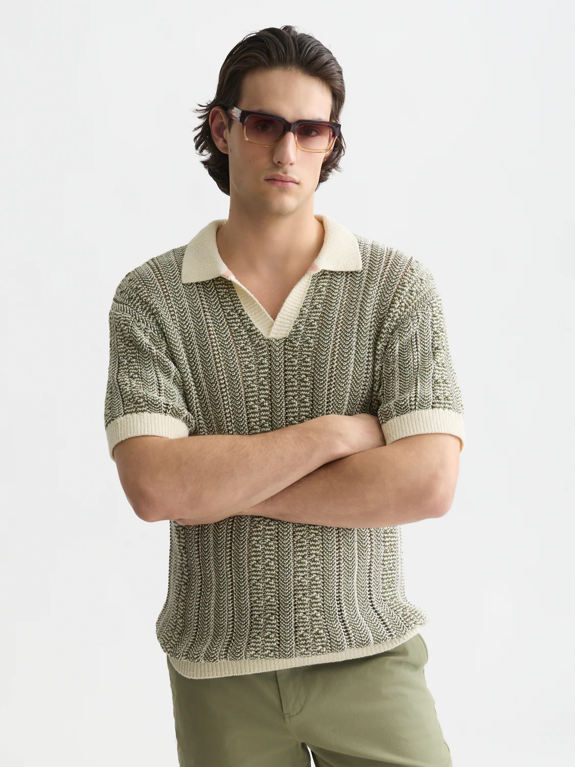 Multi stitch extra dropped shoulder polo