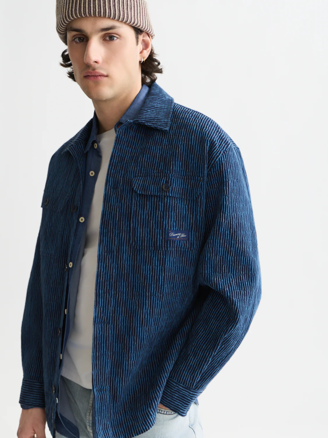 Jacquard stripe overshirt - Image 3