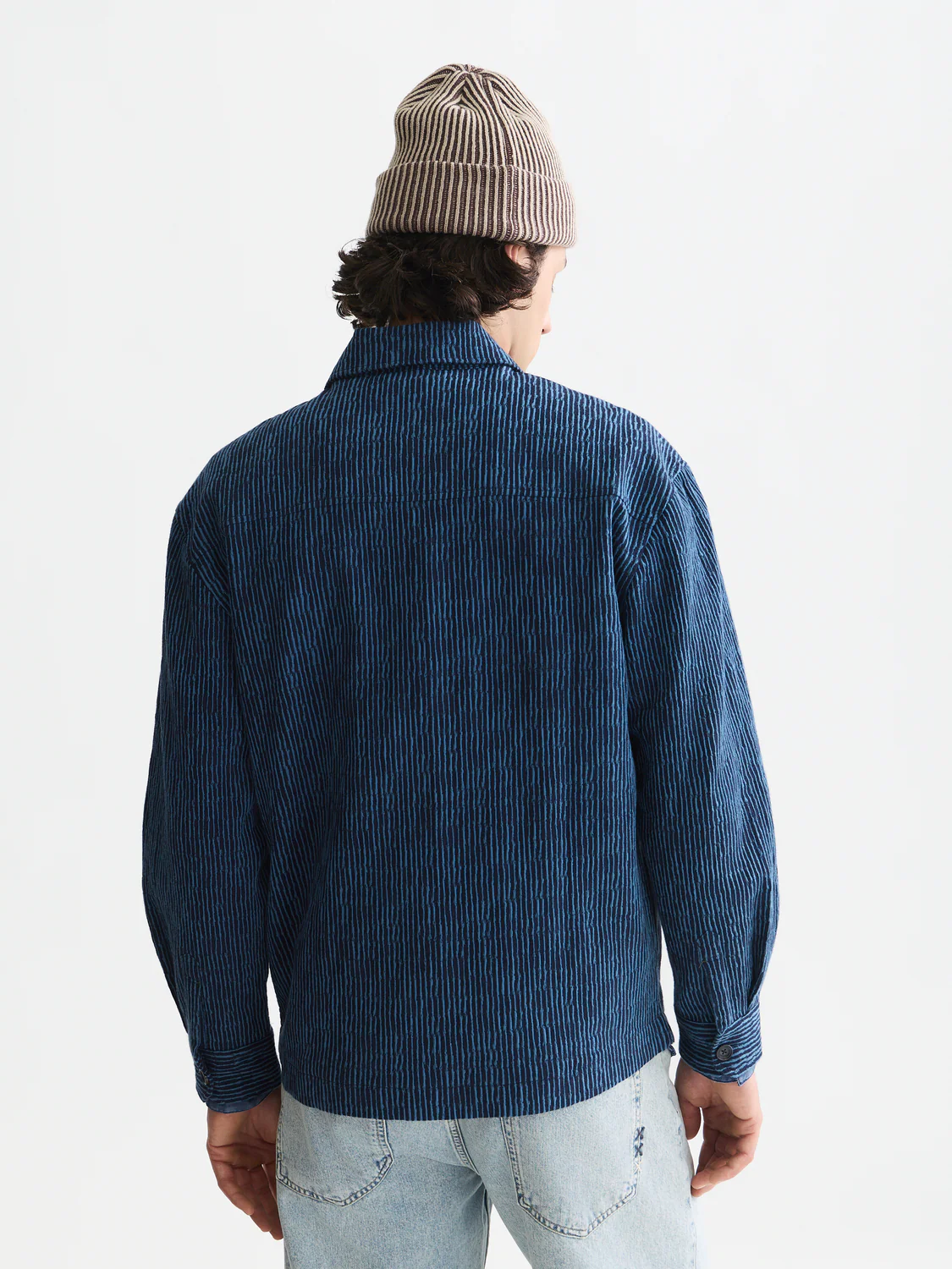 Jacquard stripe overshirt - Image 4