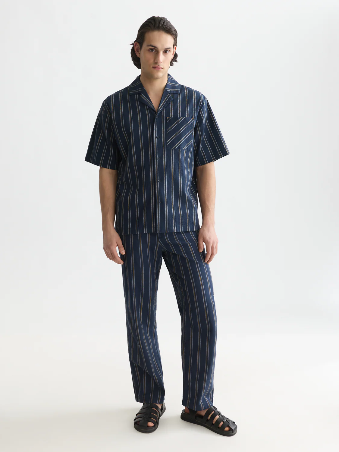 Otis striped linen blend straight jogger