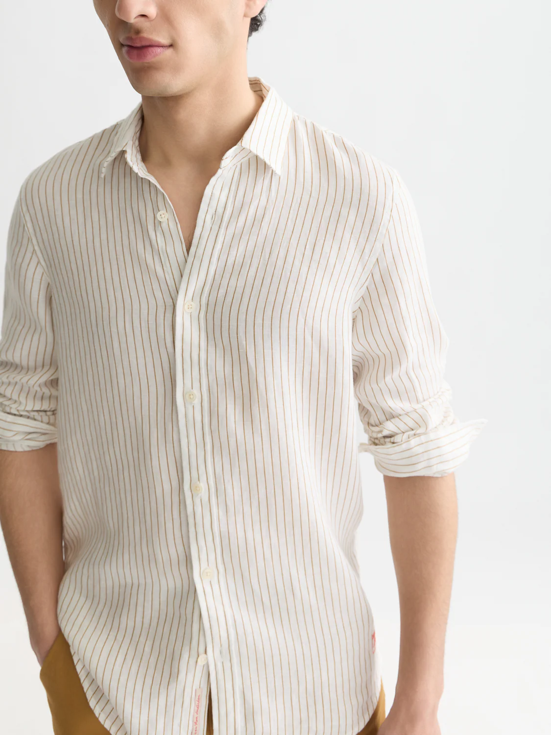 Striped linen regular-fit shirt - Image 10
