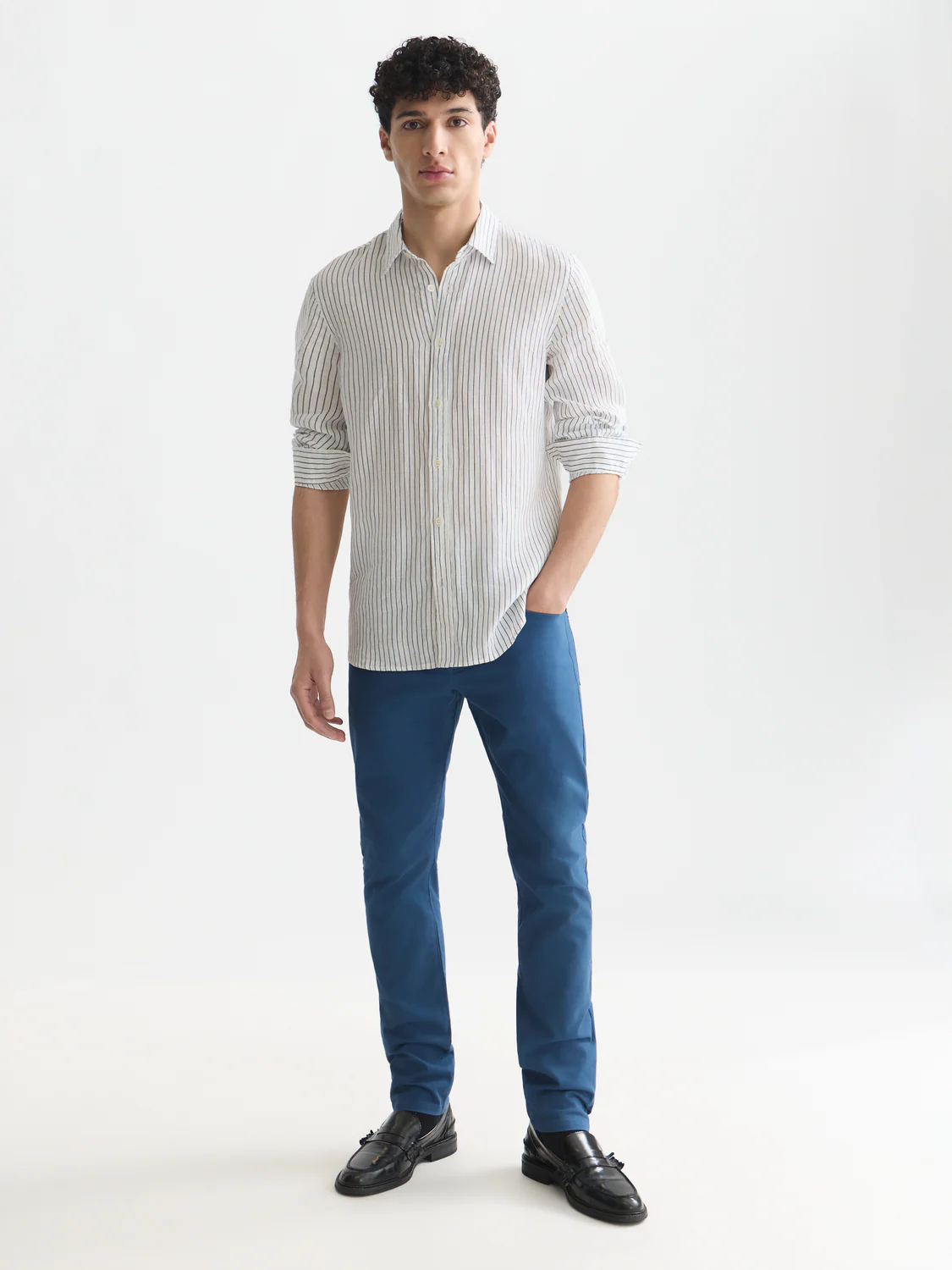 Striped linen regular-fit shirt - Image 2