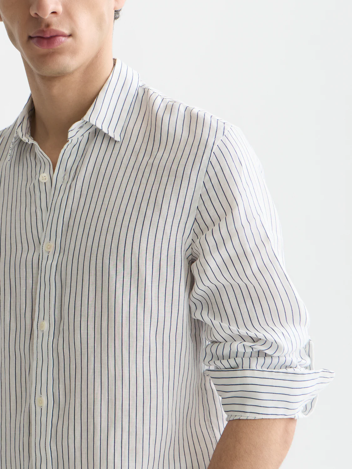 Striped linen regular-fit shirt - Image 3
