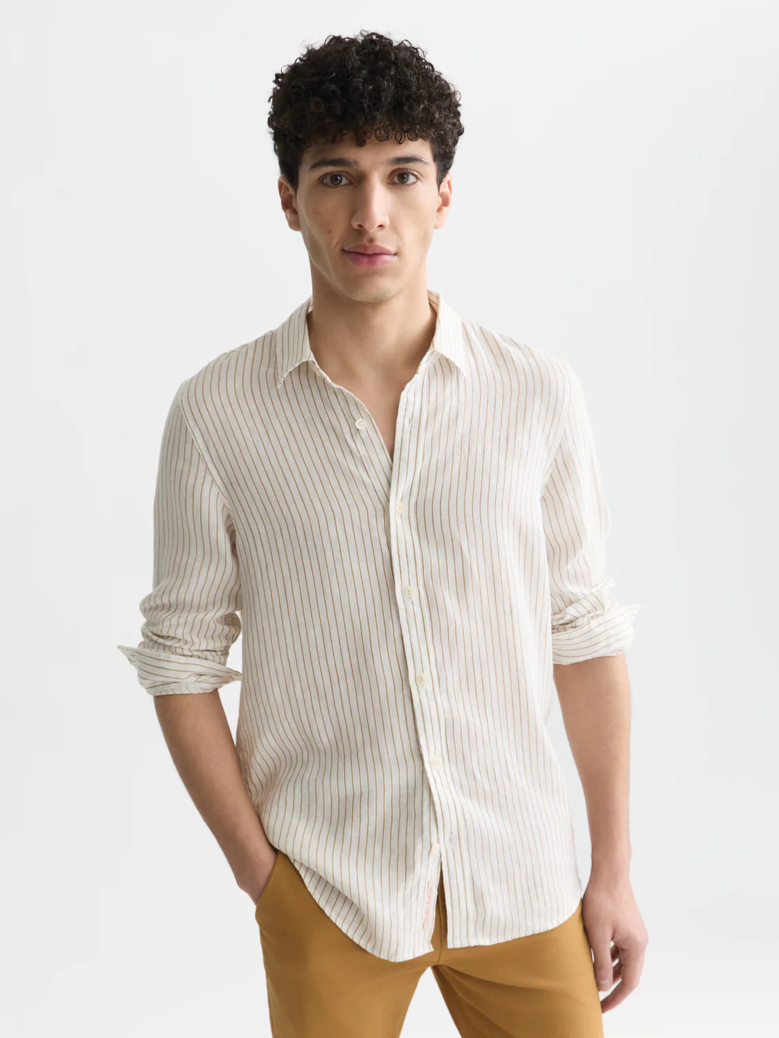 Striped linen regular-fit shirt - Image 8