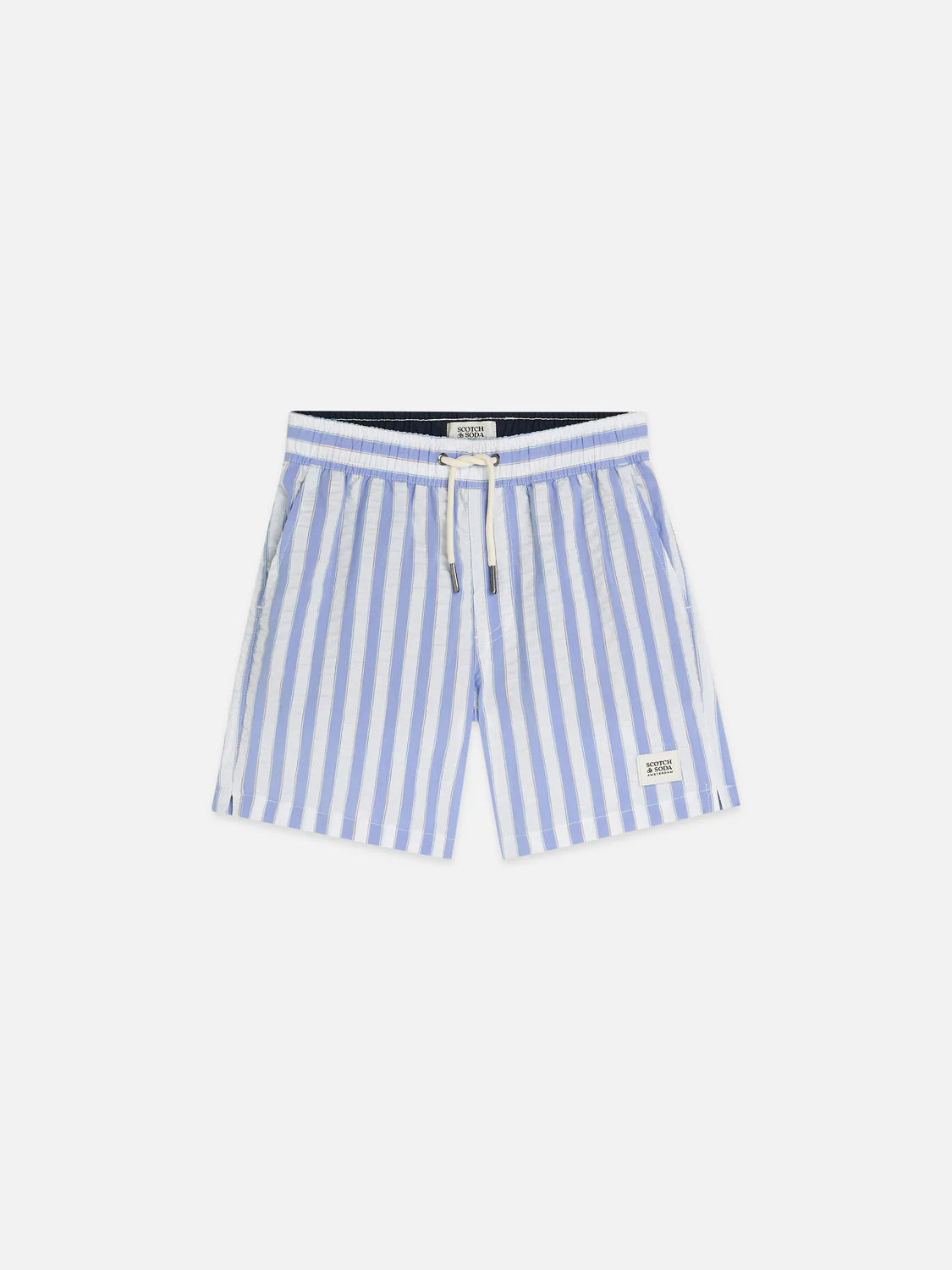 Boys Striped mid-length swim shorts