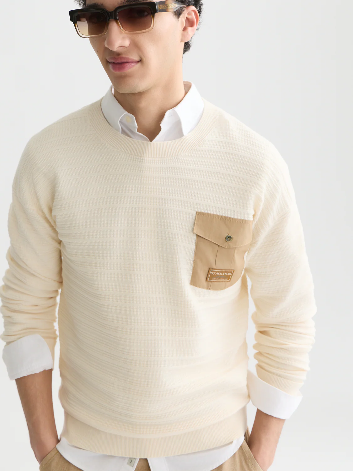 Structured chest pocket relaxed-fit pullover - Image 10