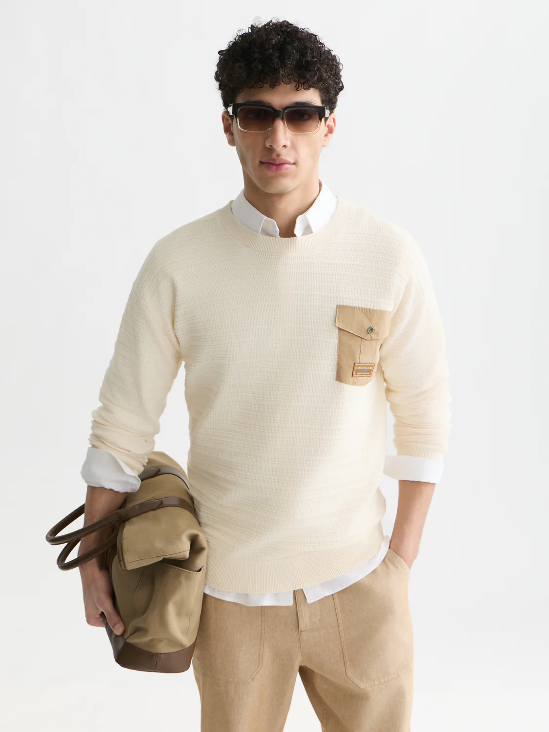 Structured chest pocket relaxed-fit pullover - Image 8
