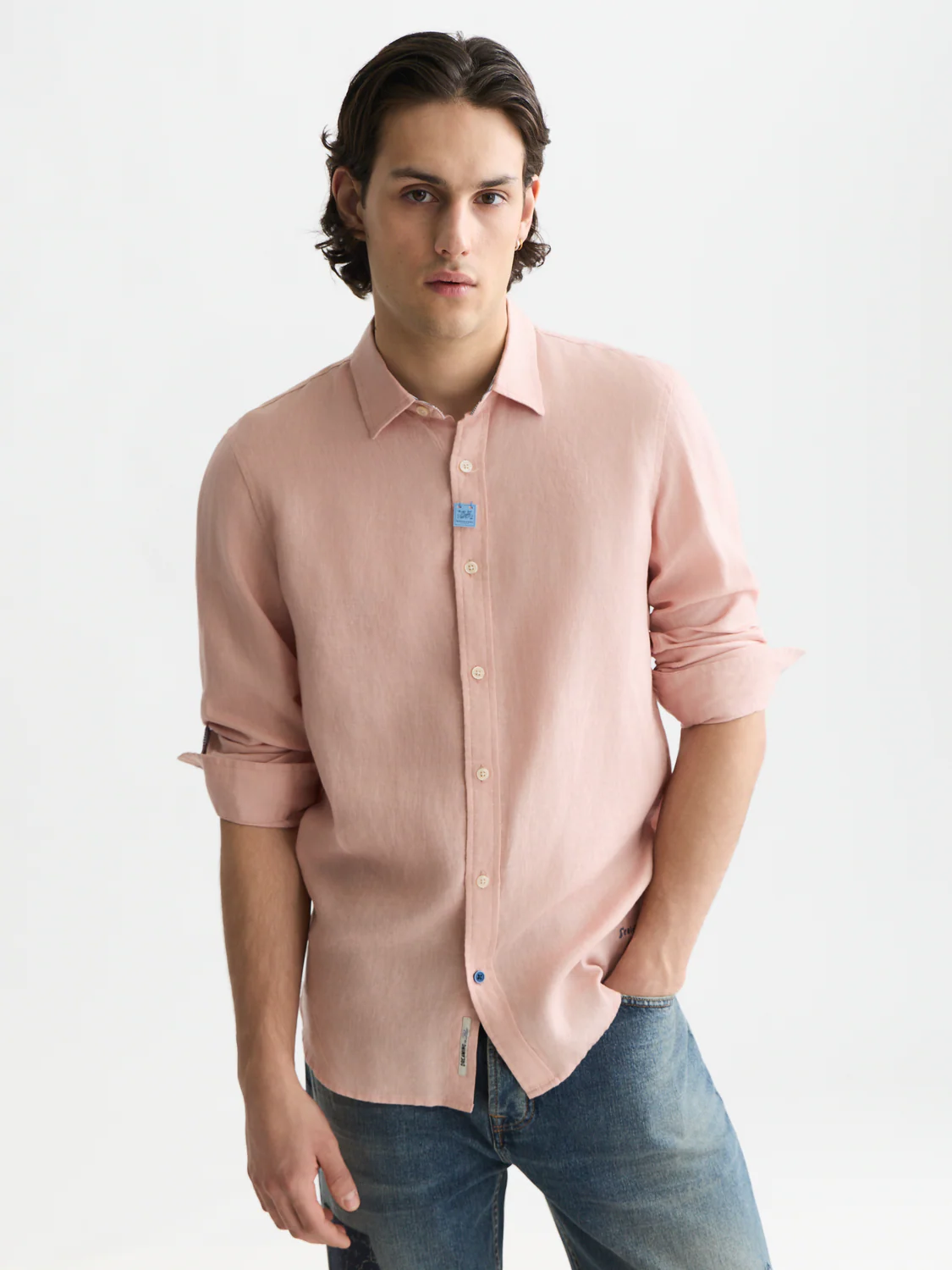 Solid linen regular-fit shirt - Image 8