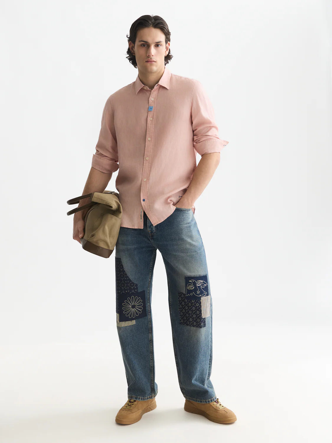 Solid linen regular-fit shirt - Image 9