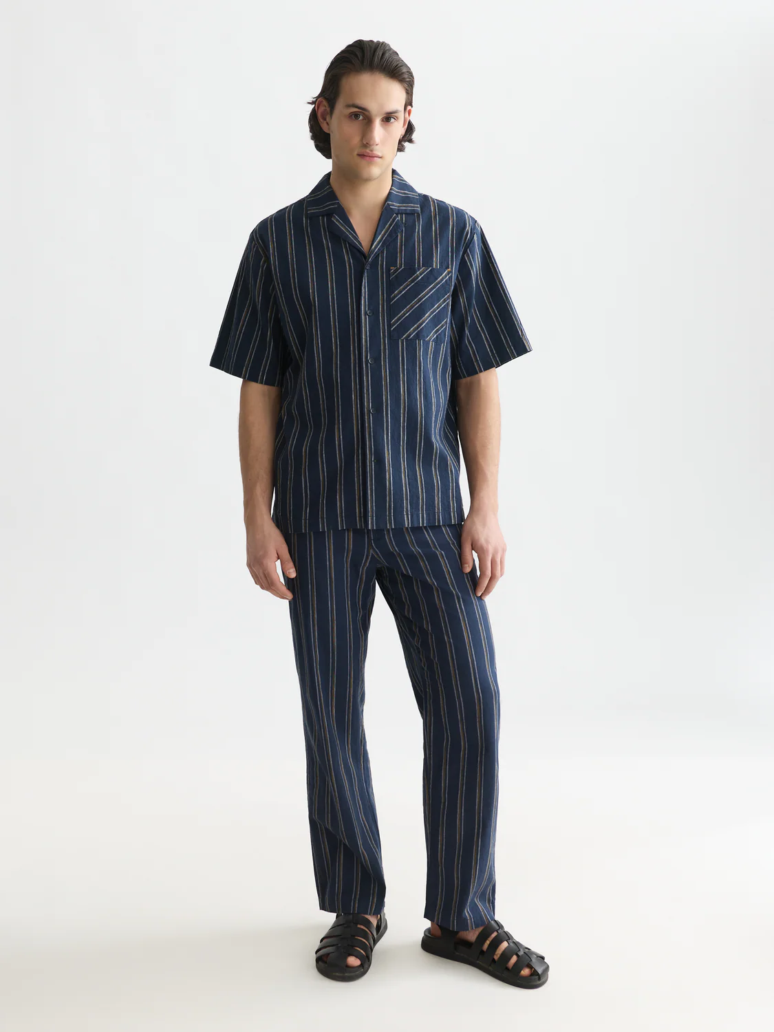Striped linen relaxed short sleeve shirt - Image 2
