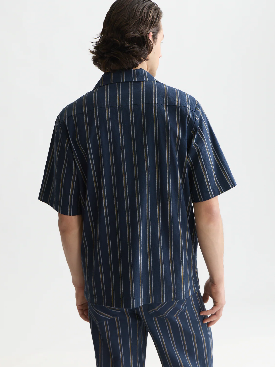 Striped linen relaxed short sleeve shirt - Image 4
