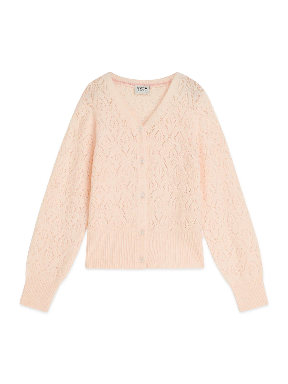 POINTELLE SWEATER KNIT CARIDGAN