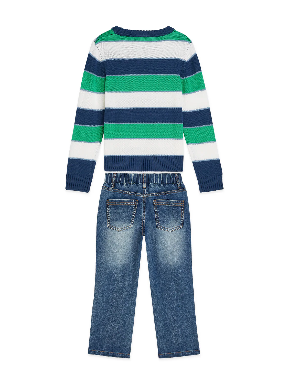 CREWNECK SWEATER & DENIM PANT SET - Image 2
