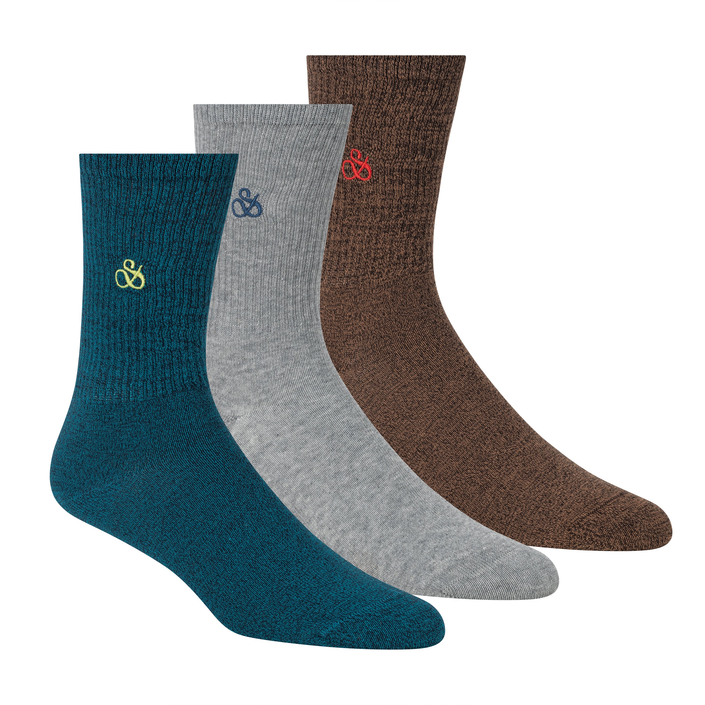 3PK MENS NON TERRY RIBBED CREW SOCKS - Image 5