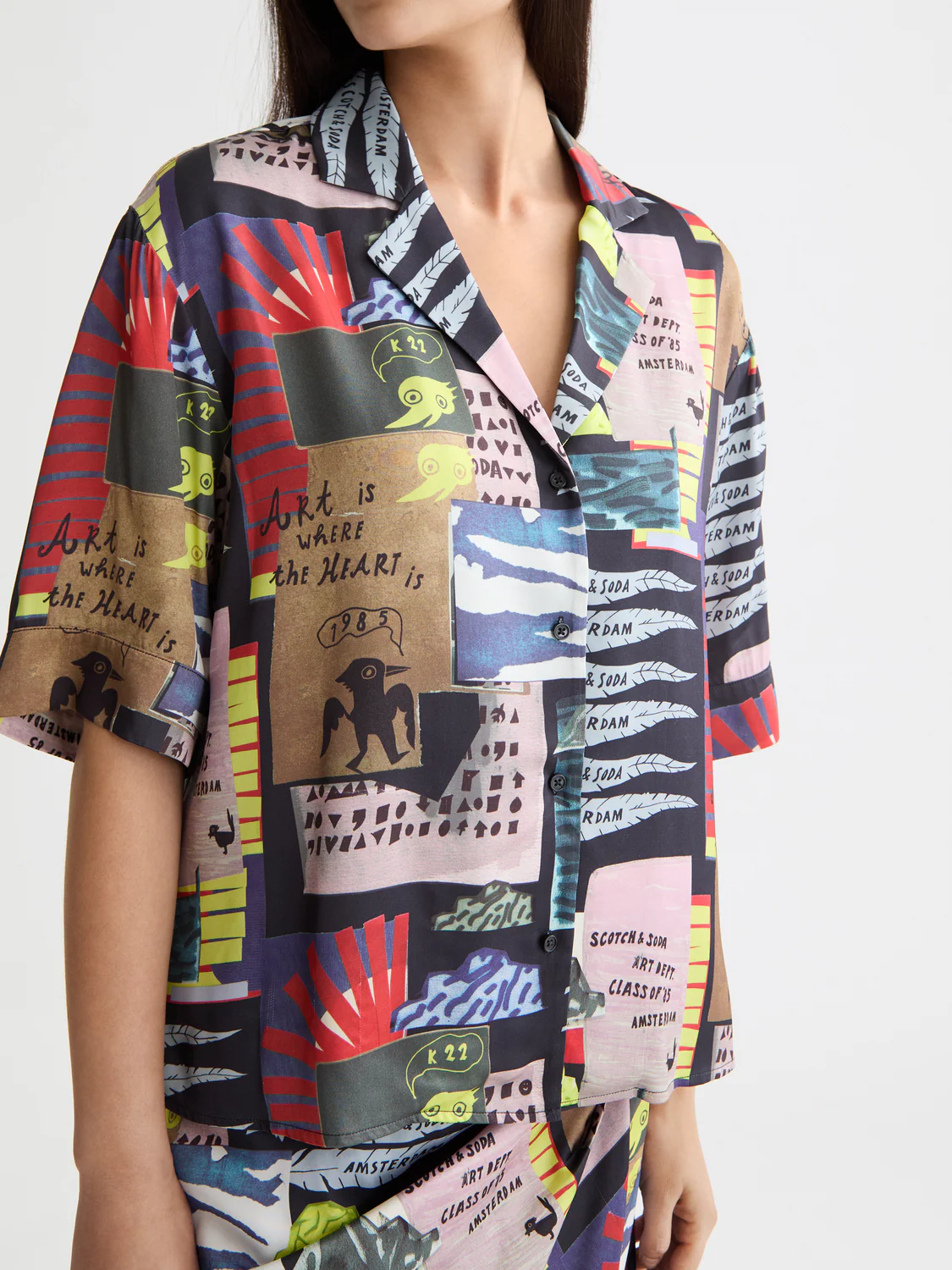 Printed short sleeve fluid shirt - Image 10