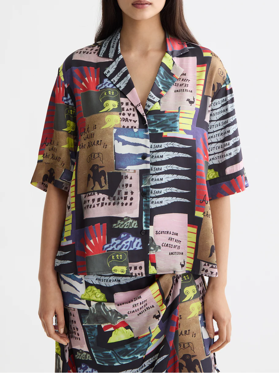Printed short sleeve fluid shirt - Image 8