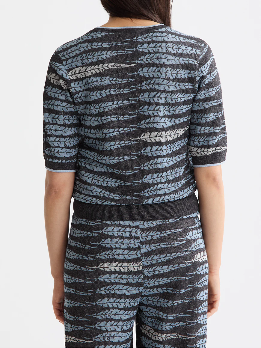 Lurex jacquard knitted top - Image 3