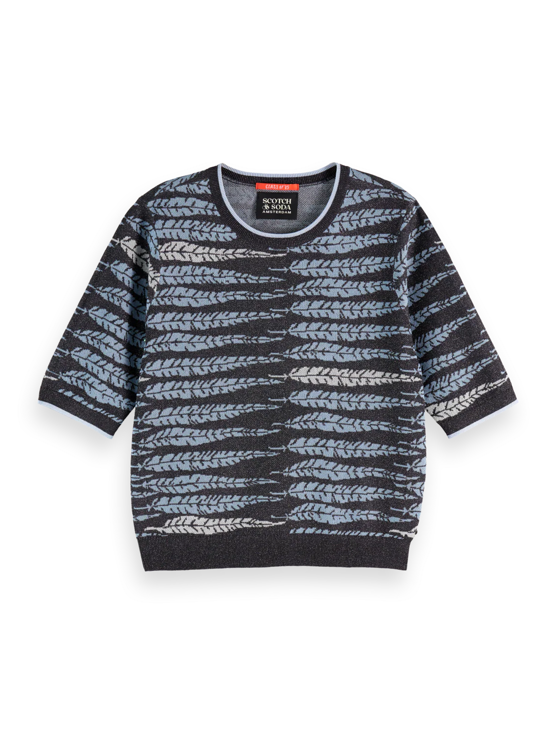 Lurex jacquard knitted top - Image 4