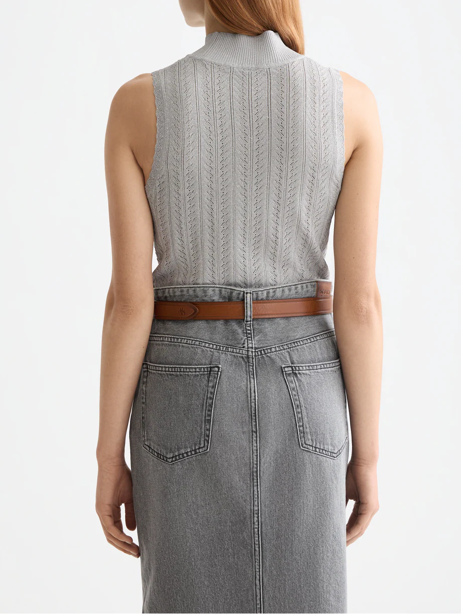 Metallic pointelle knitted tank - Image 10