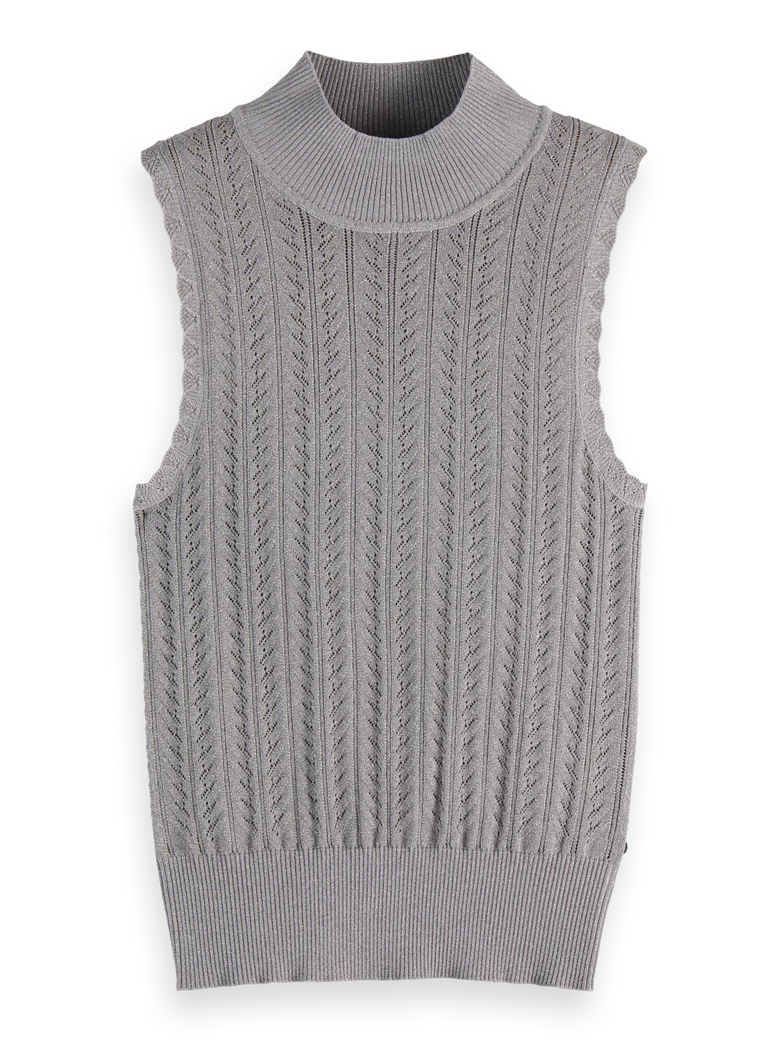 Metallic pointelle knitted tank - Image 11