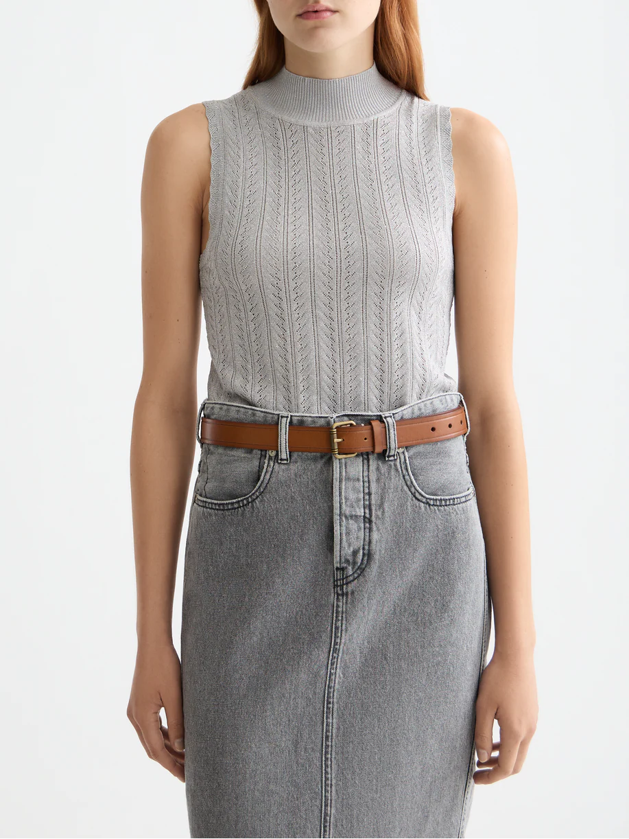Metallic pointelle knitted tank - Image 7
