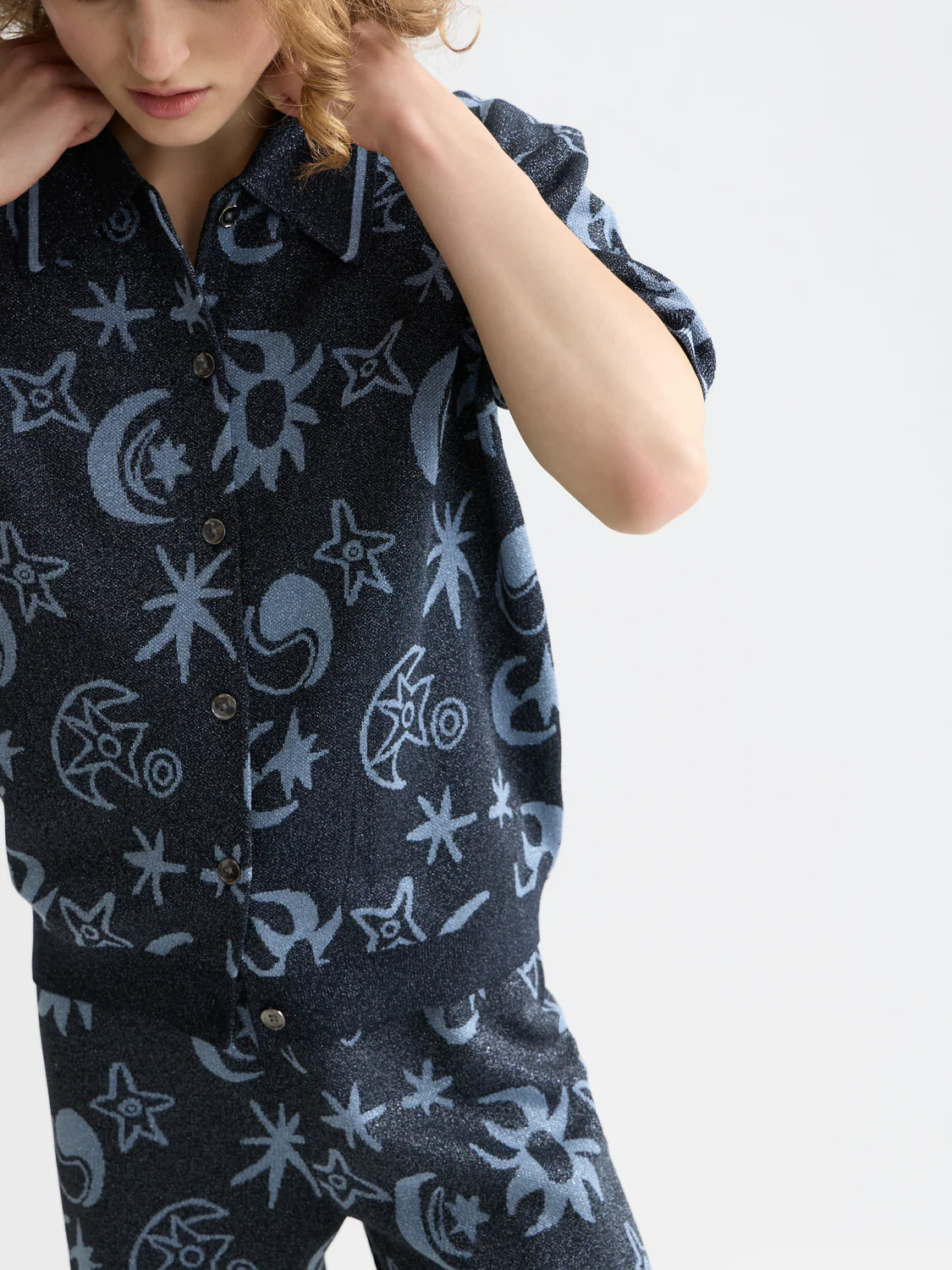 Jacquard short sleeve pullover - Image 3
