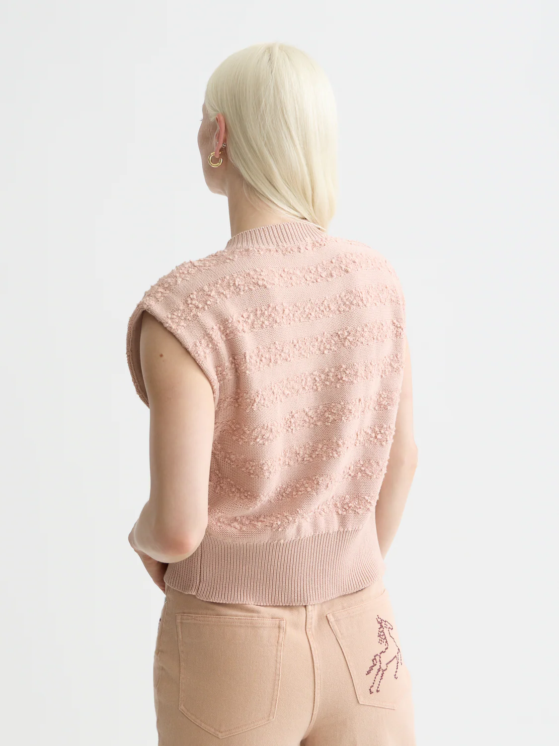 Boucle stripe crew neck spencer - Image 4