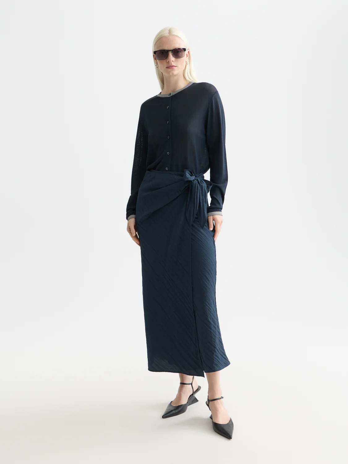 Stripe trim relaxed cardigan - Image 2