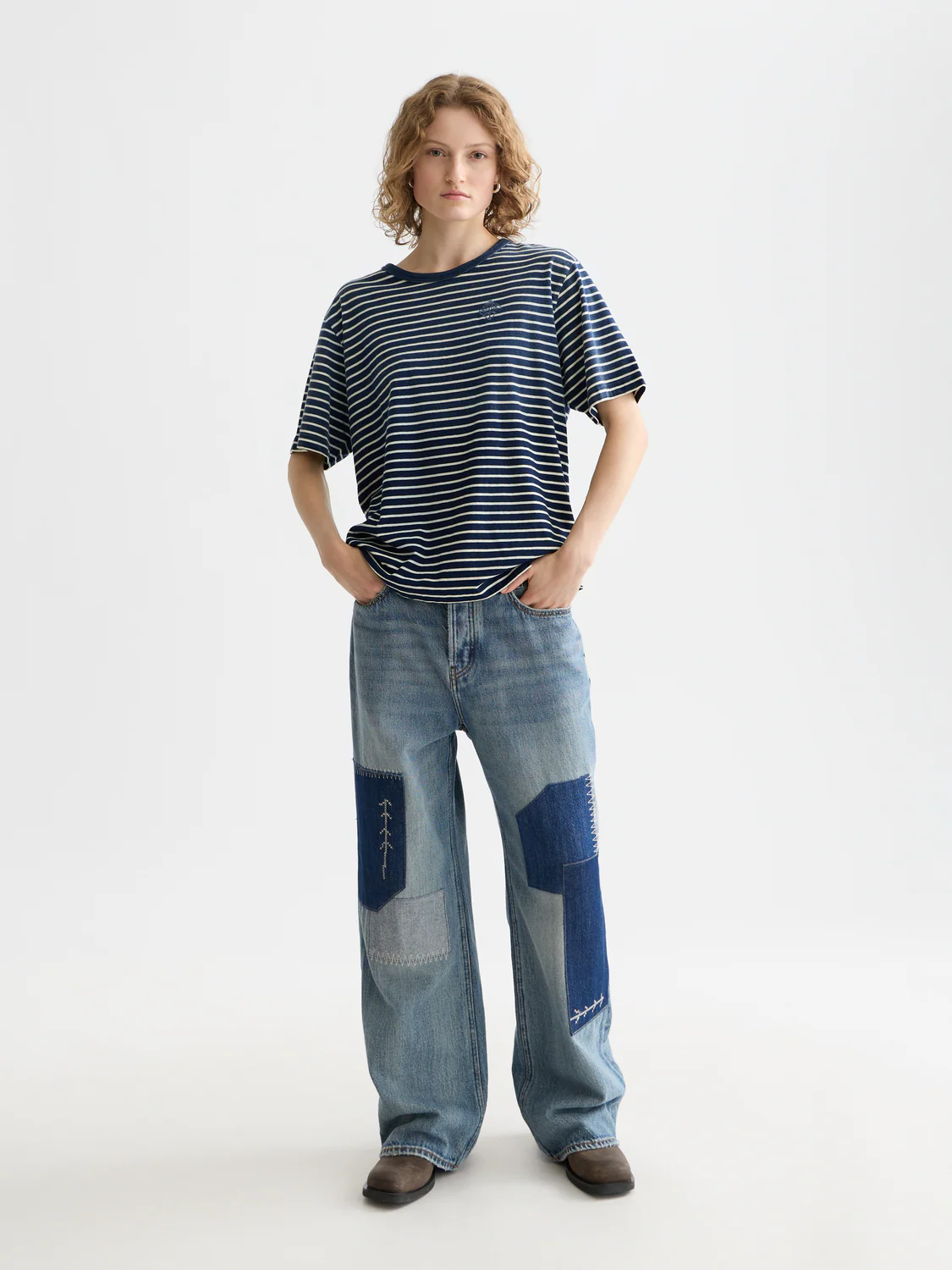 Indigo washed loose T-shirt - Image 2