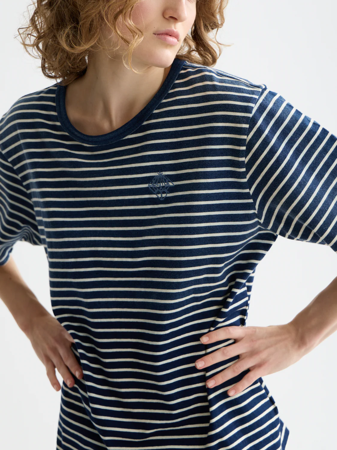 Indigo washed loose T-shirt - Image 3