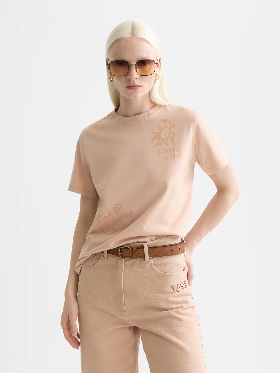 Flock print T-shirt