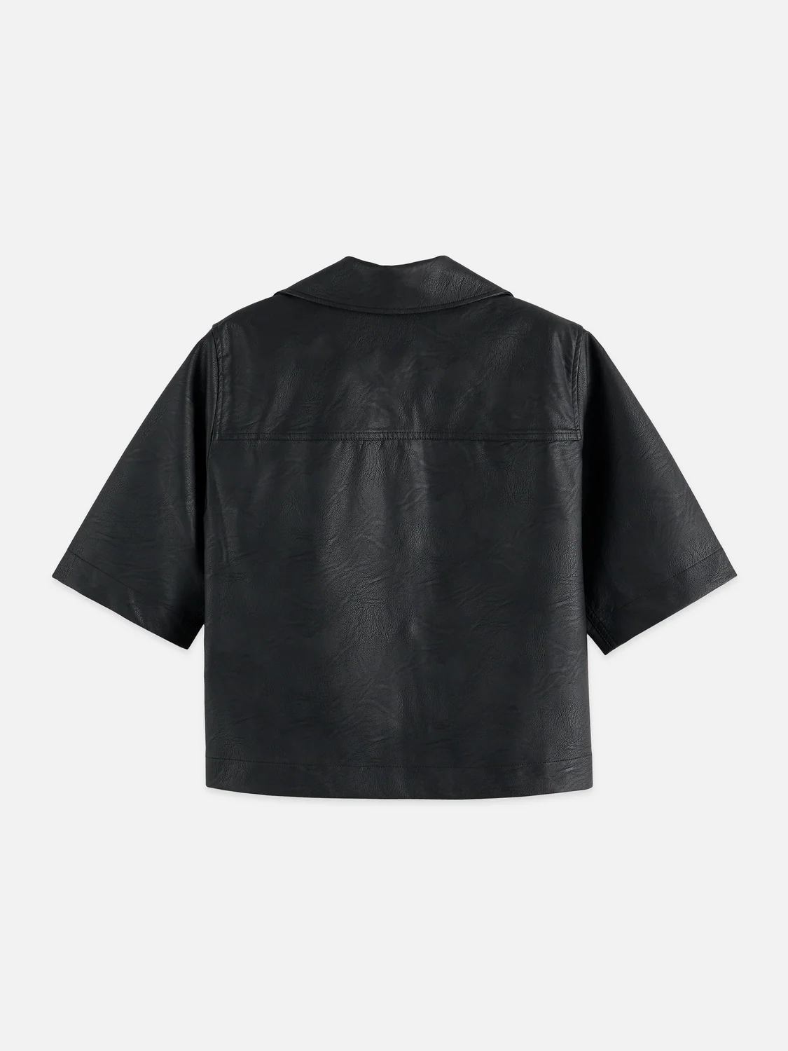 Faux leather a-line sleeve shirt - Image 6