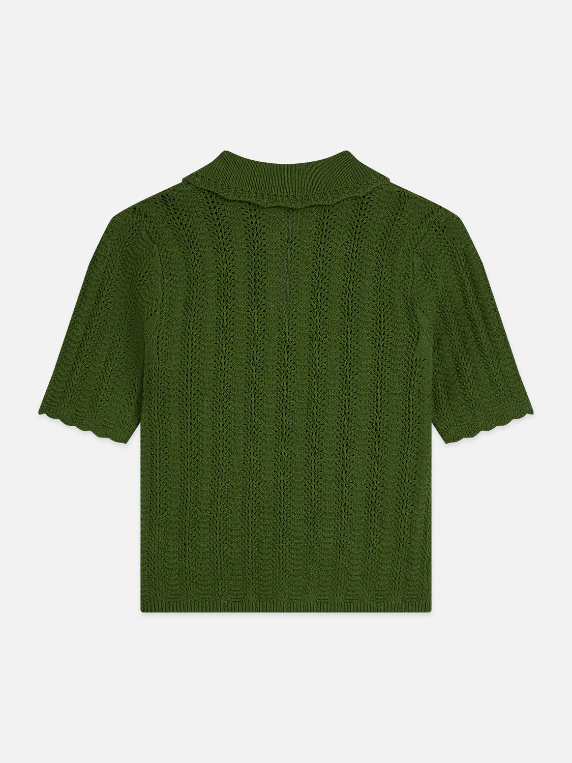 Pointelle collared knitted top - Image 6