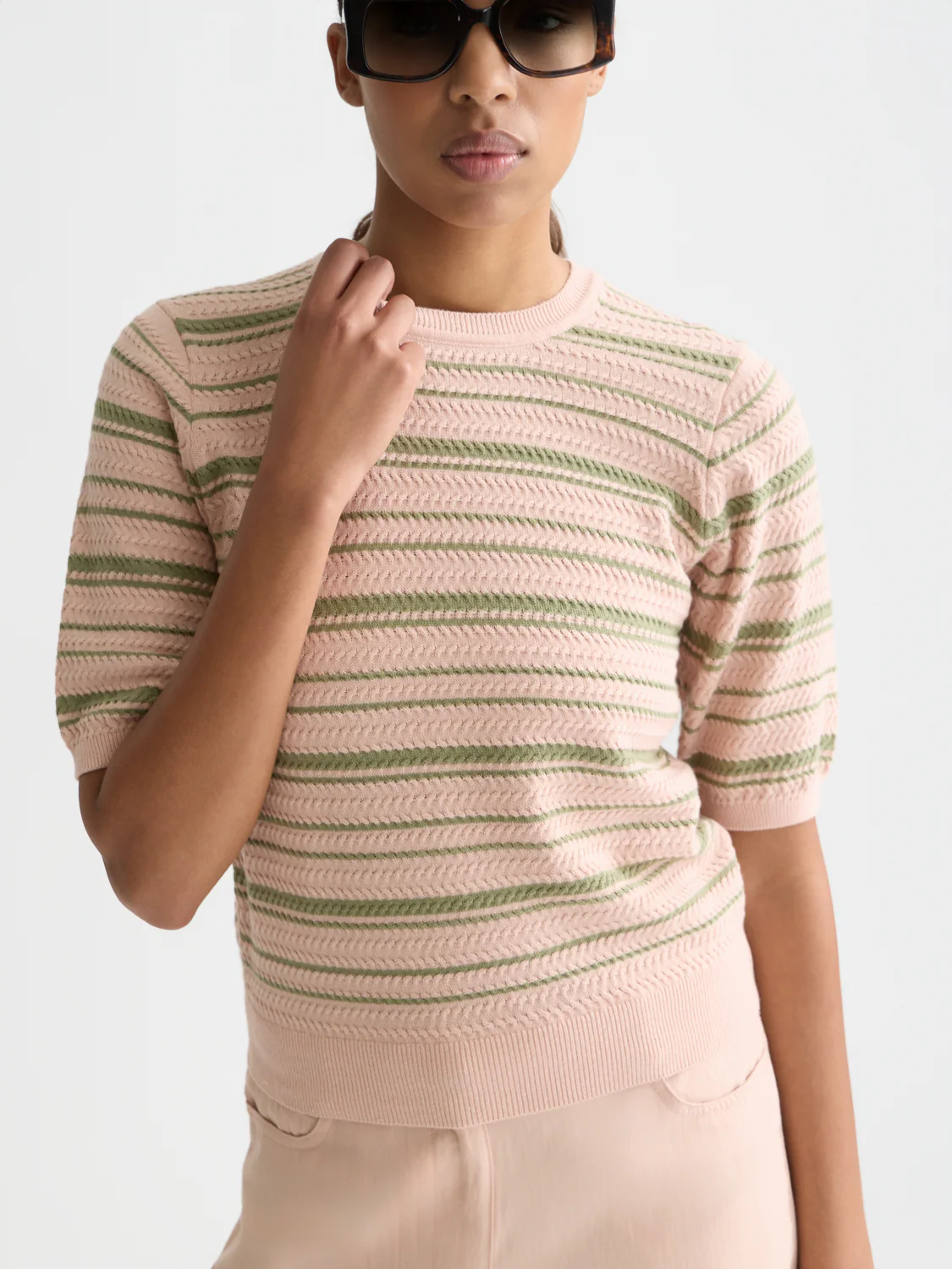 Textured stripe knitted top - Image 10
