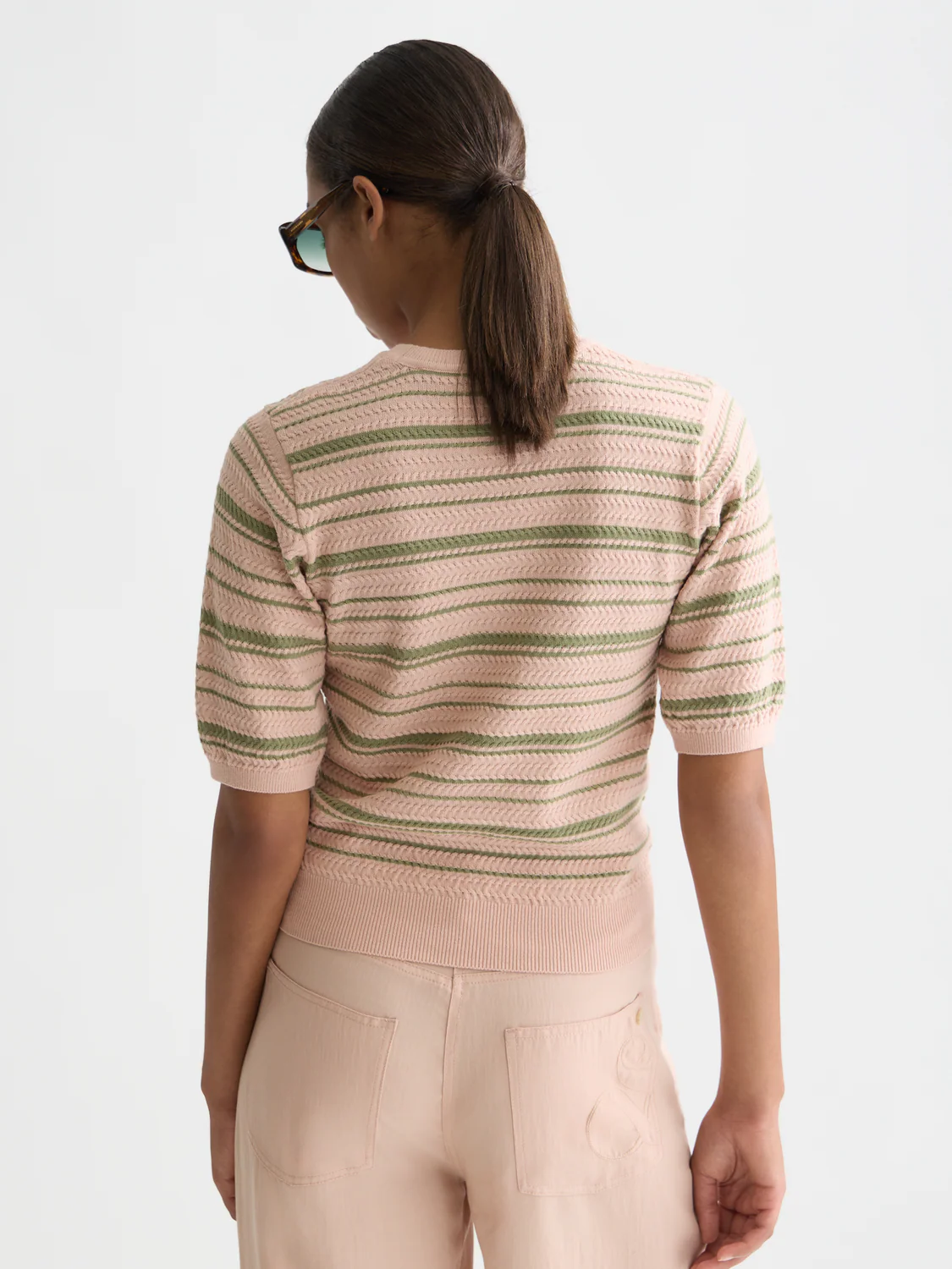 Textured stripe knitted top - Image 11