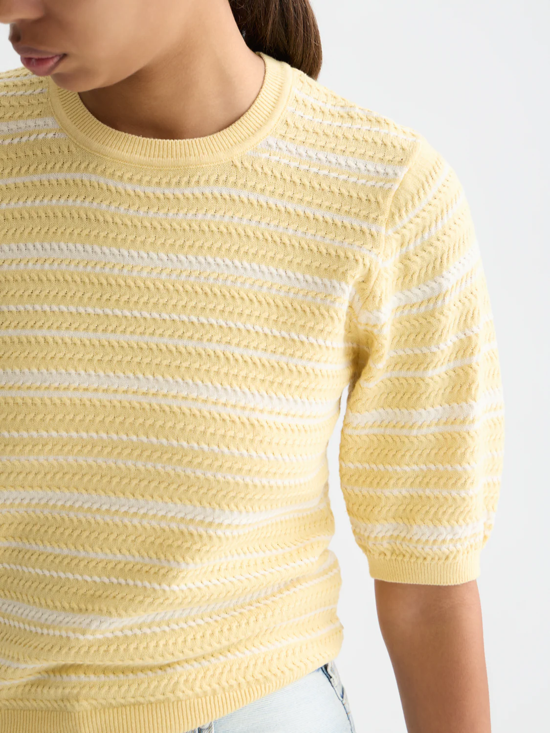 Textured stripe knitted top - Image 3