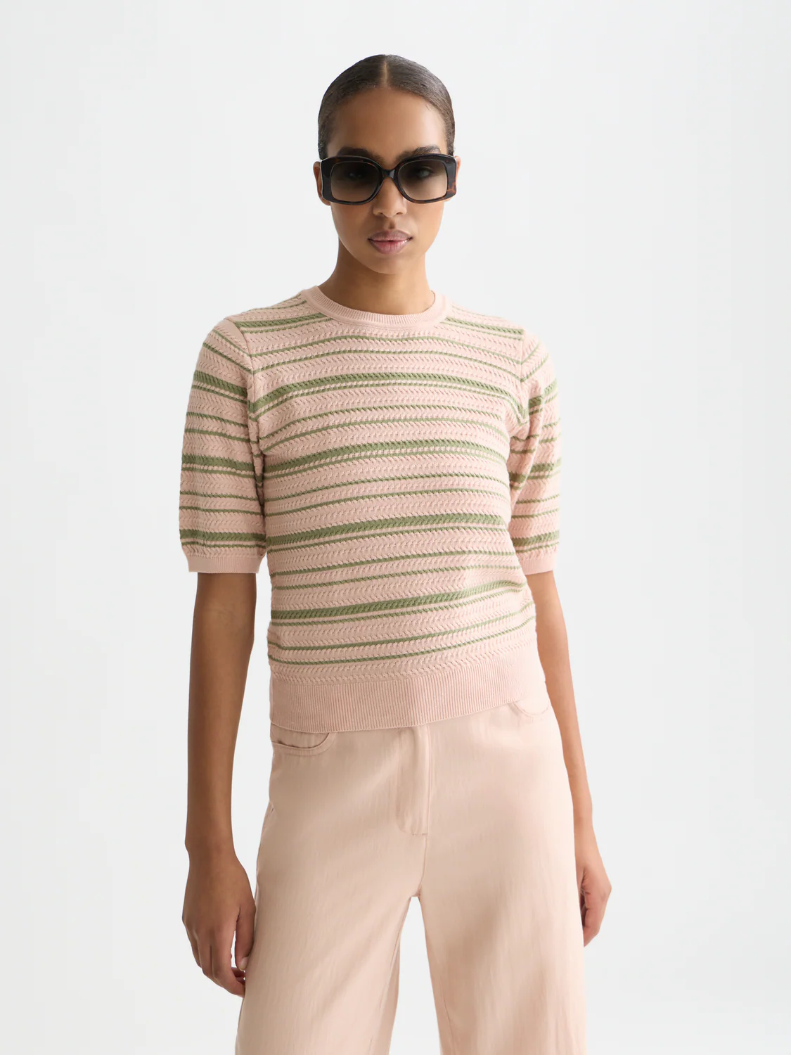 Textured stripe knitted top - Image 8