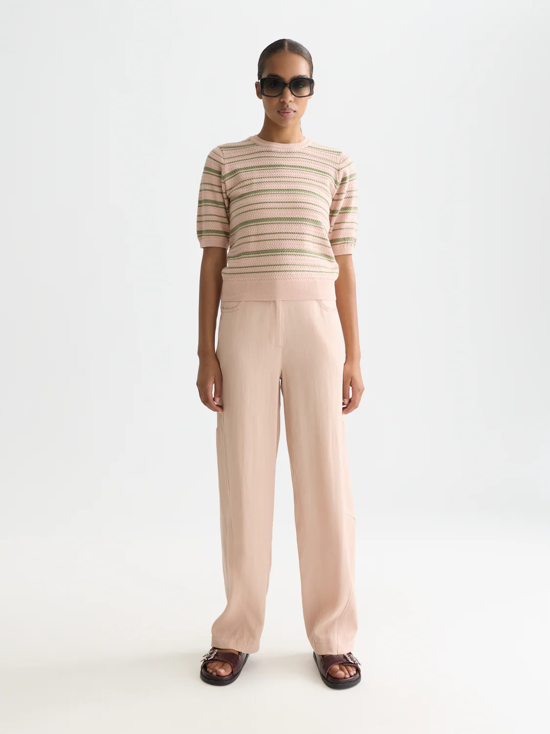 Textured stripe knitted top - Image 9