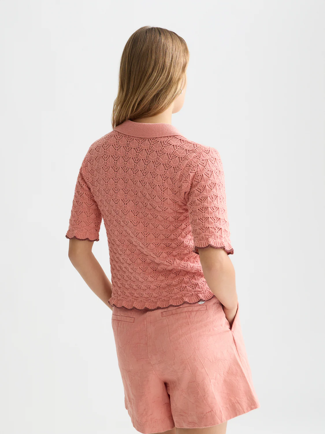 Pointelle short sleeve cardigan - Image 11
