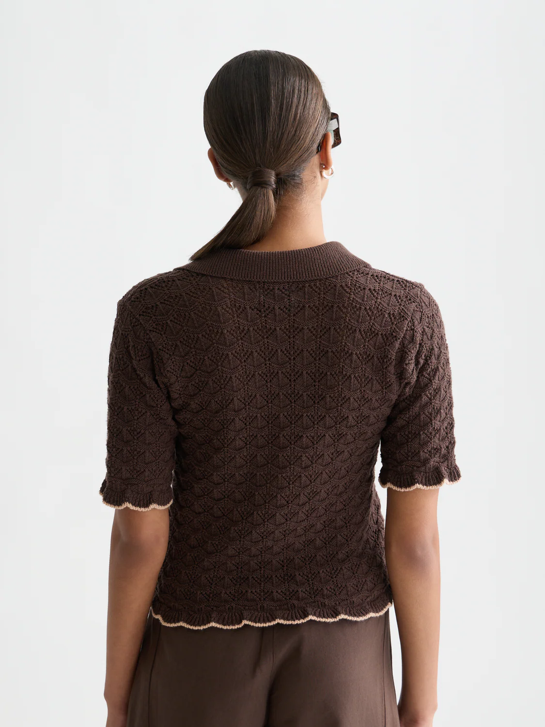 Pointelle short sleeve cardigan - Image 4