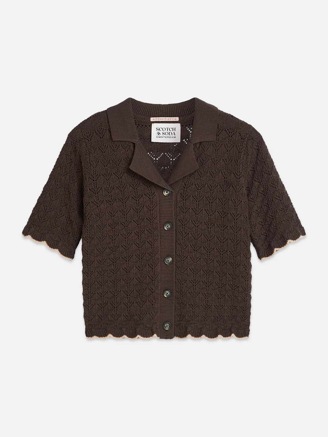 Pointelle short sleeve cardigan - Image 5