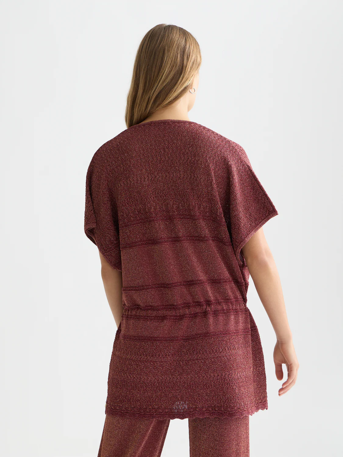 Metallic pointelle knitted tunic - Image 4