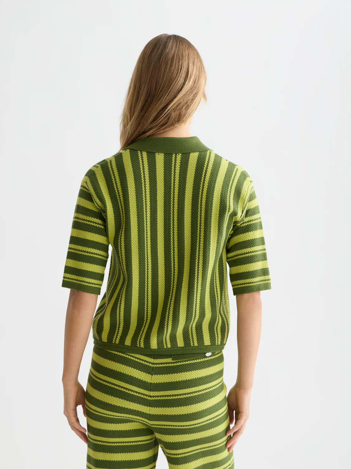 Textured vertical stripe knitted top - Image 4