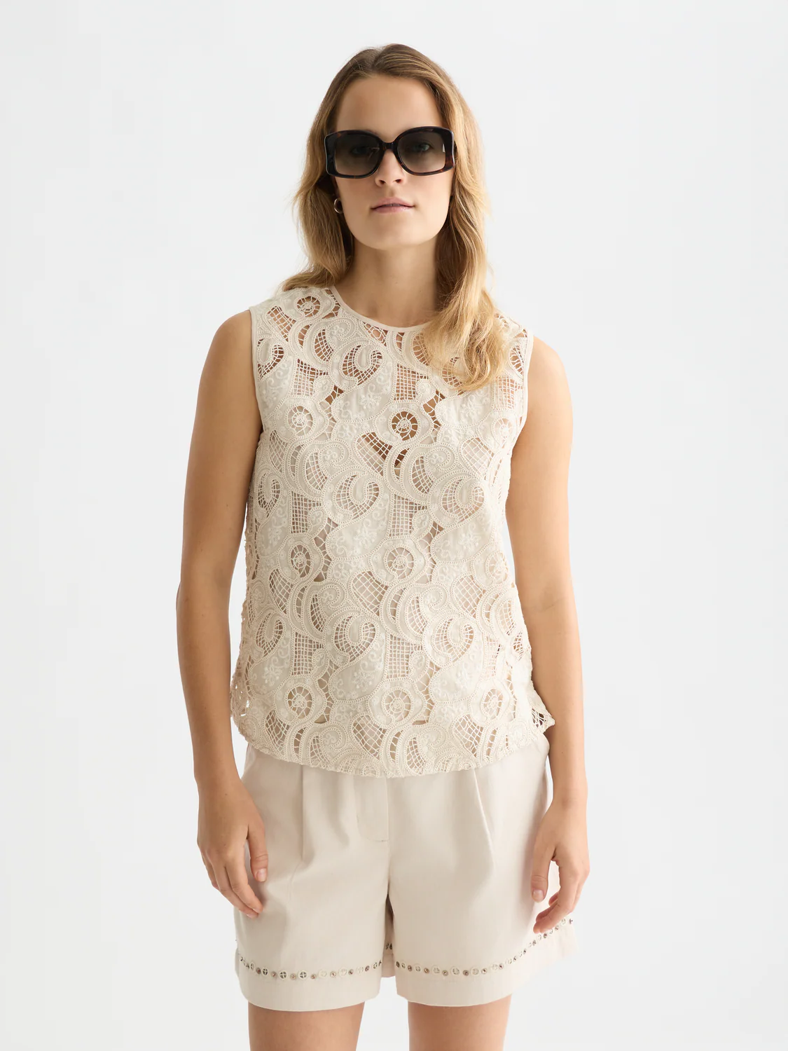 Flame embroidery top