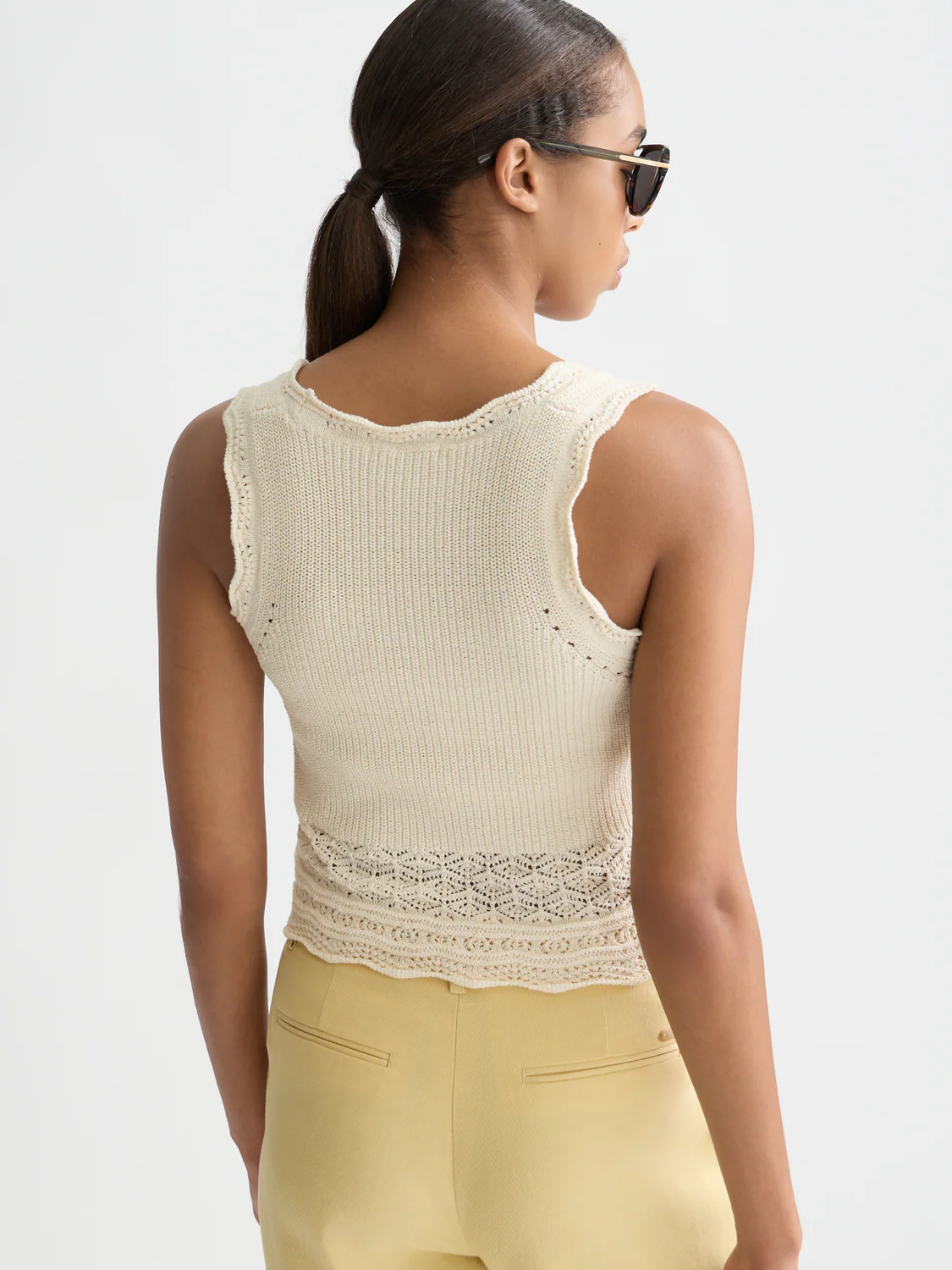 Pointelle knitted vest - Image 4